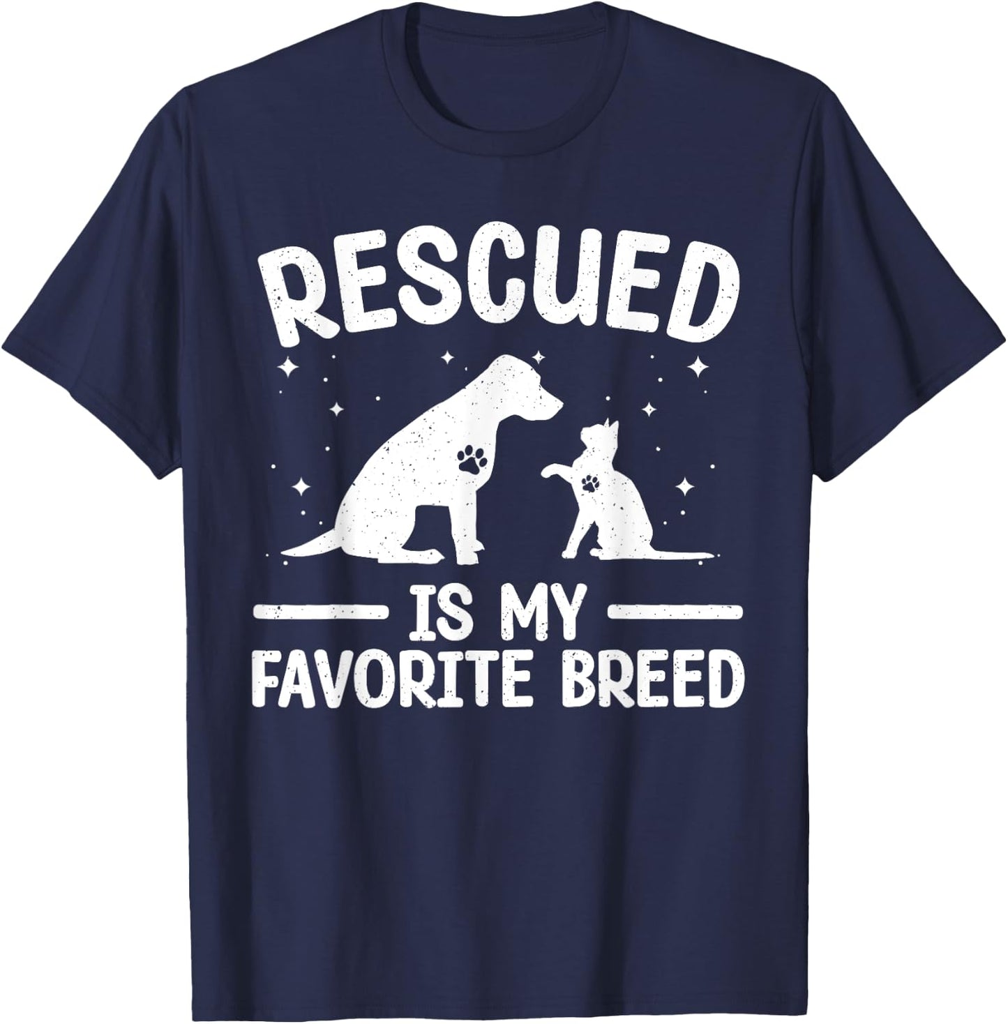 Animal Rescue Art Women Dog Cat Pet Rescuer Lover T-Shirt - T-Shirt | Navy