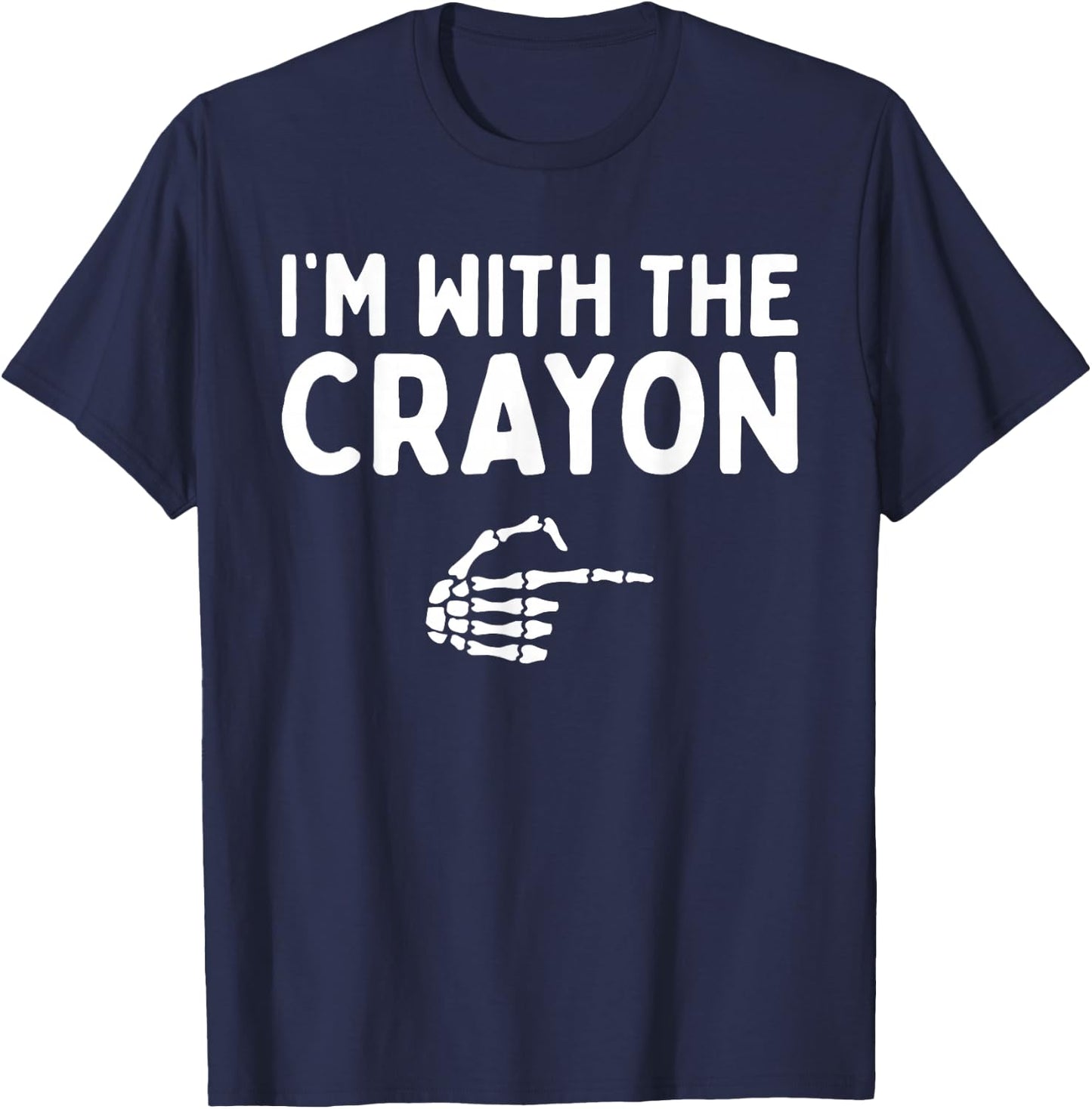 I'm With The Crayon Funny Halloween Costume Matching Couples T-Shirt - T-Shirt | Navy