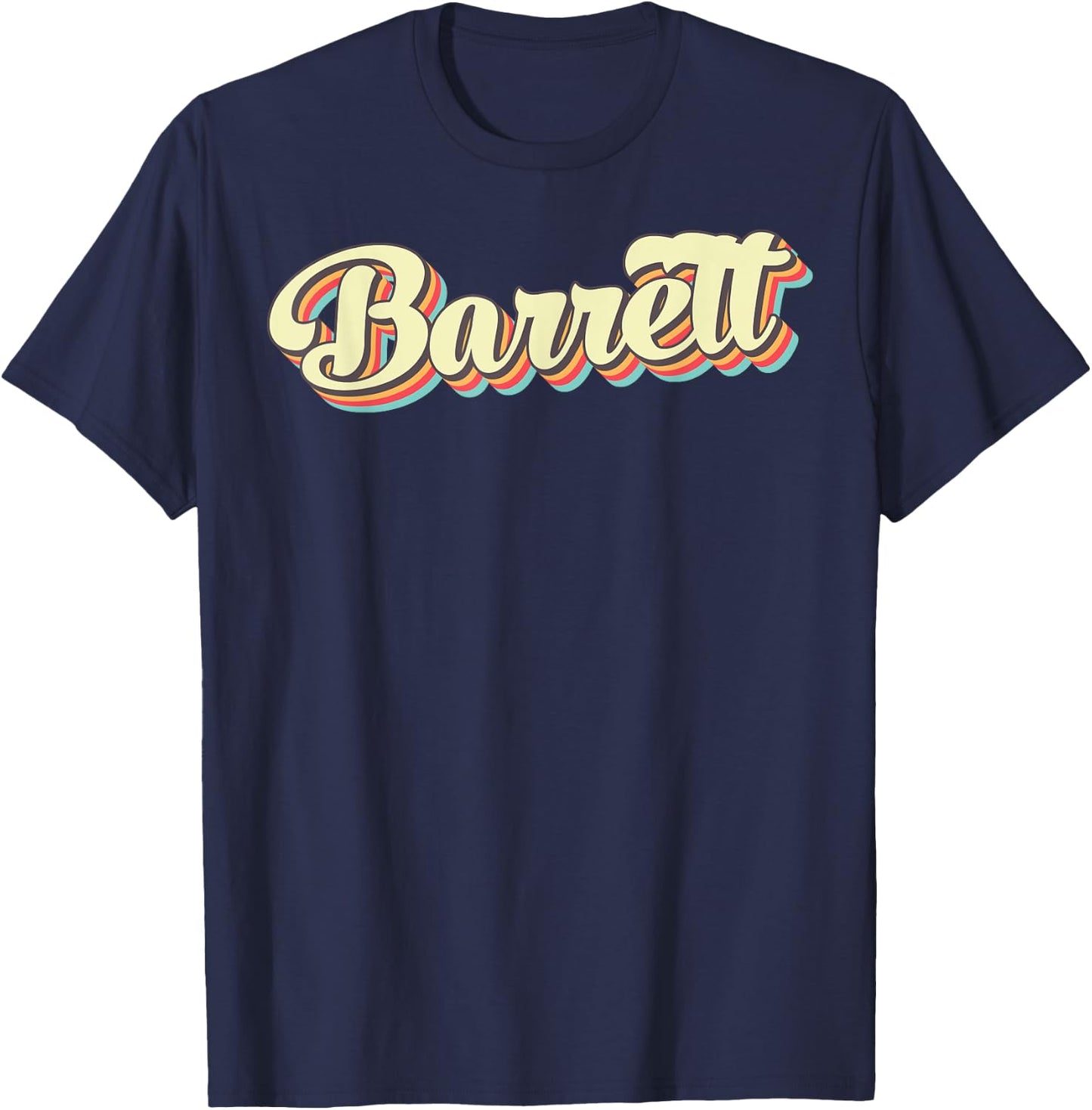 Barrett Retro Art Baseball Font Vintage T-Shirt - T-Shirt | Navy