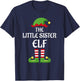 Little Sister Elf Family Matching Group Christmas T-Shirt - T-Shirt | Navy