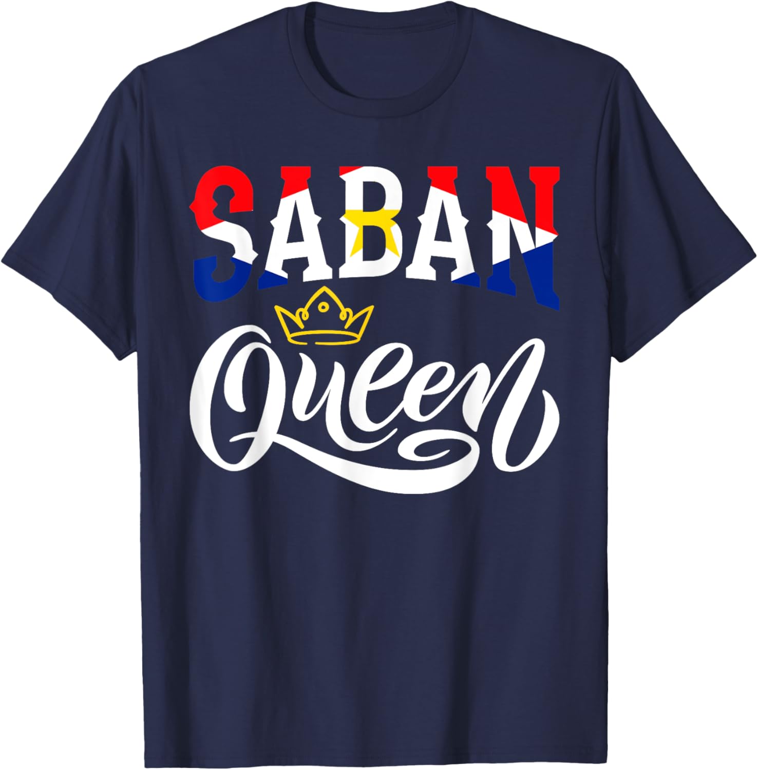 Saban Queen Saba Saban Flag T-Shirt - T-Shirt | Navy