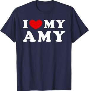 I Love My Amy, I Heart My Amy T-Shirt - T-Shirt | Navy