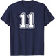 Number #11 Sport White Varsity Number T-Shirt - T-Shirt | Navy