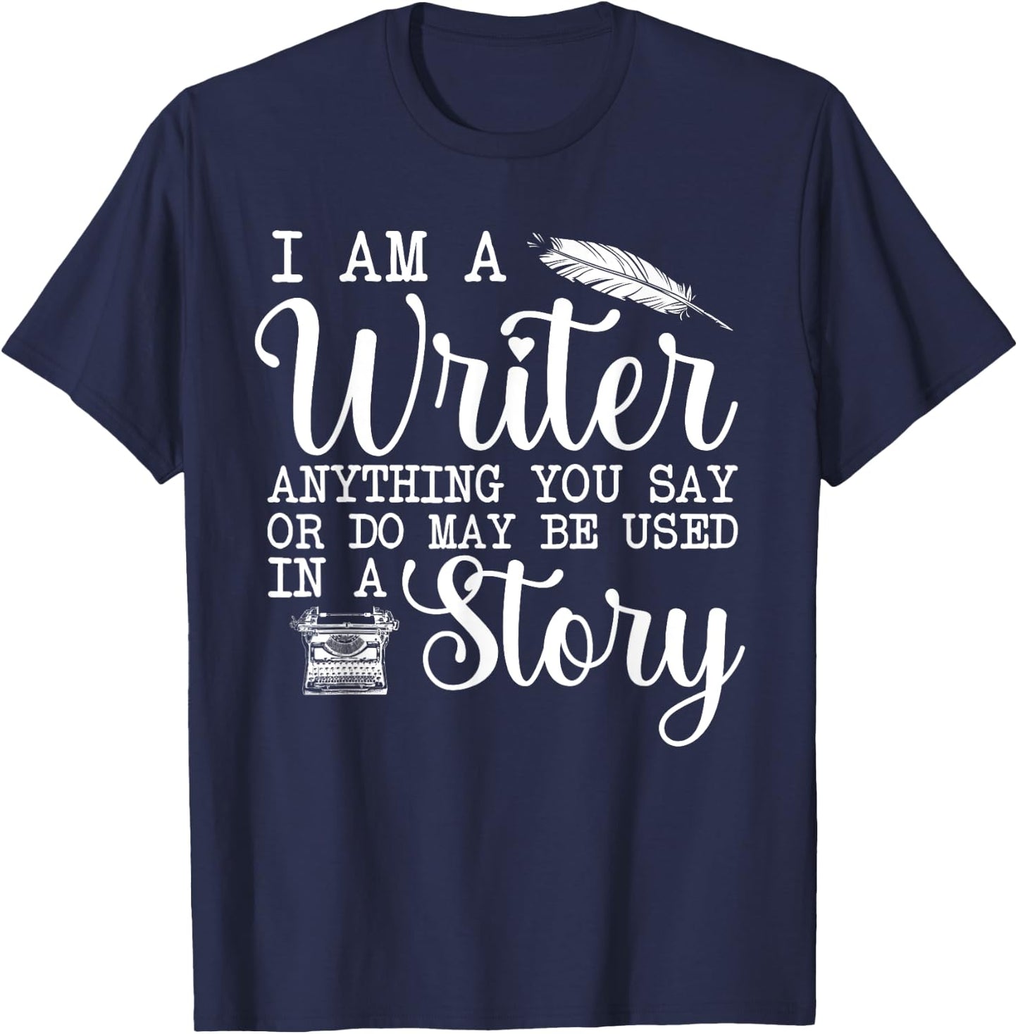 Best Writer Design Women Writer Writing Story Author T-Shirt - T-Shirt | Navy