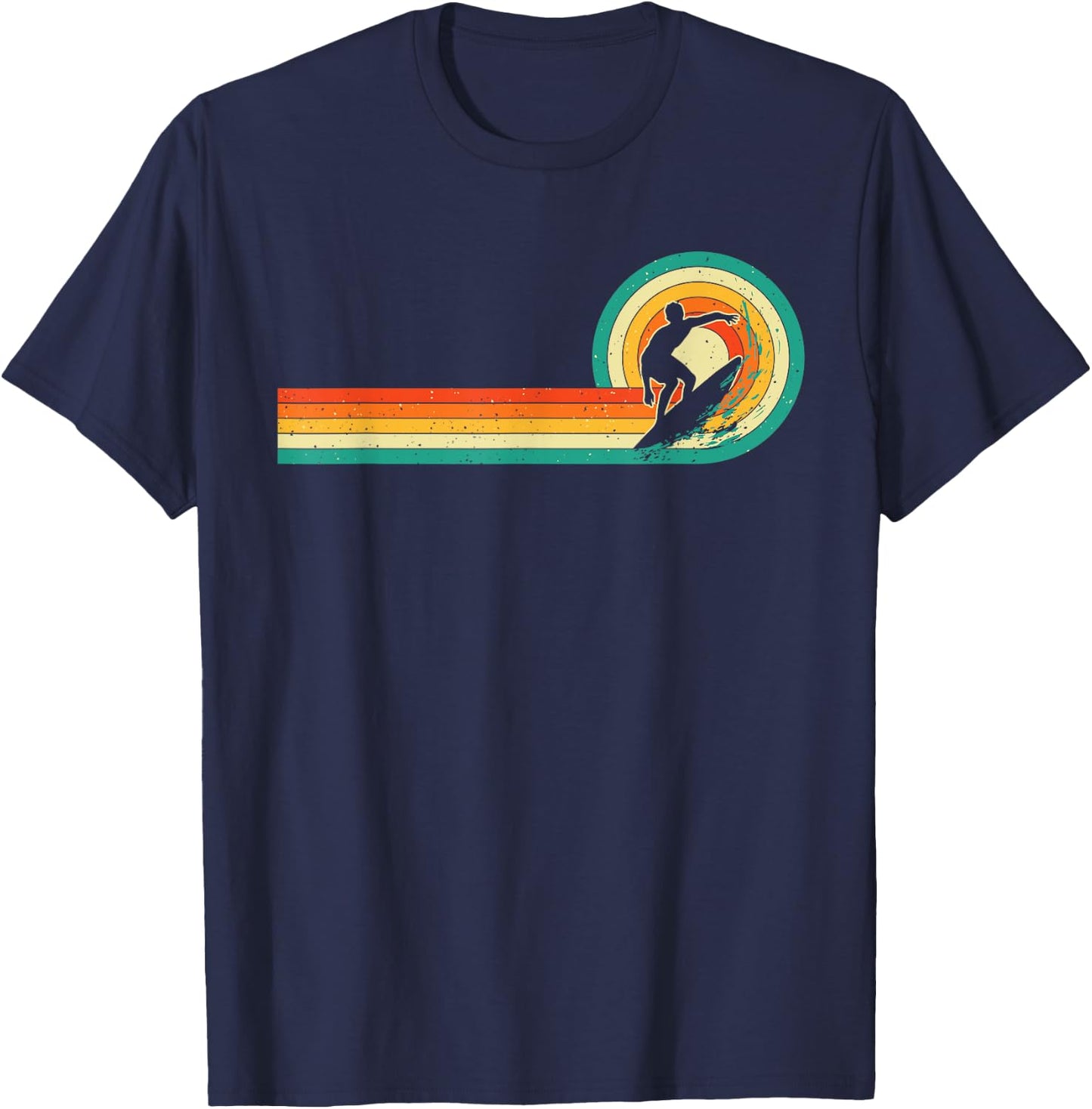 Retro Vintage Surfing Board Lover - Beach Surfboarder Waves Men Women Girls Kids T-Shirt - T-Shirt | Navy