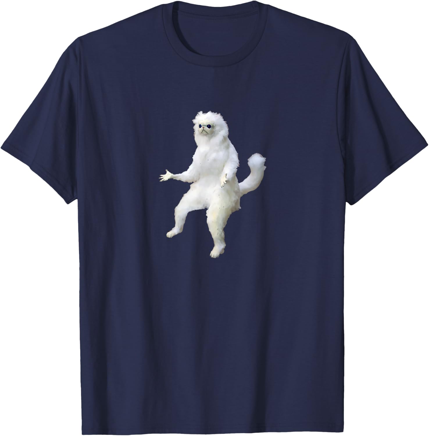 Persian Cat Room Guardian Meme Vital Rending Funny Cat T-Shirt - T-Shirt | Navy