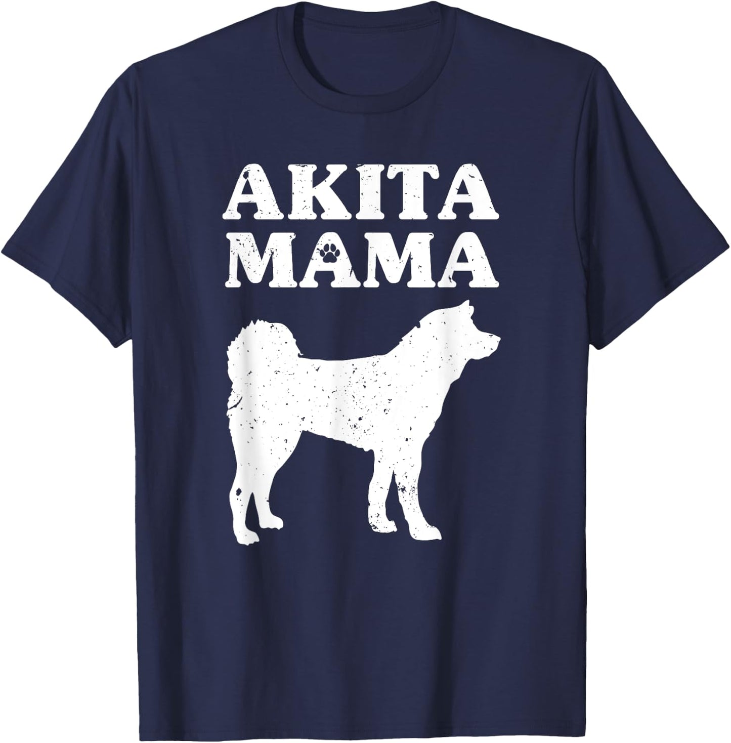 Funny Akita Inu Design Women Mothers Akita Lover Pet Dog Mom T-Shirt - T-Shirt | Navy