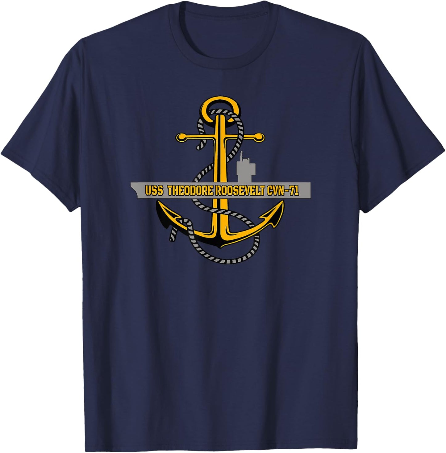 Aircraft Carrier USS Theodore Roosevelt CVN-71 Front&Back T-Shirt - T-Shirt | Navy