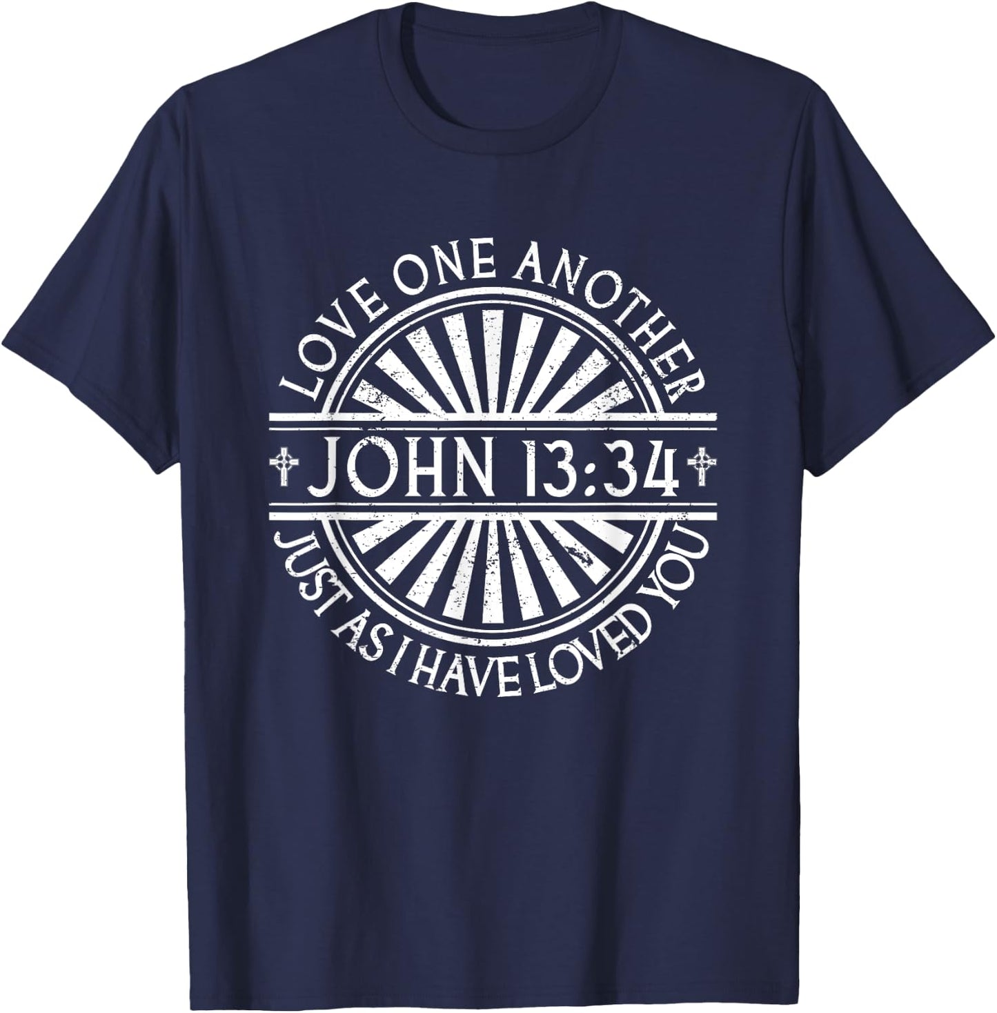 Jesus Bible John 13:34 God Quote Christian Faith T-Shirt - T-Shirt | Navy