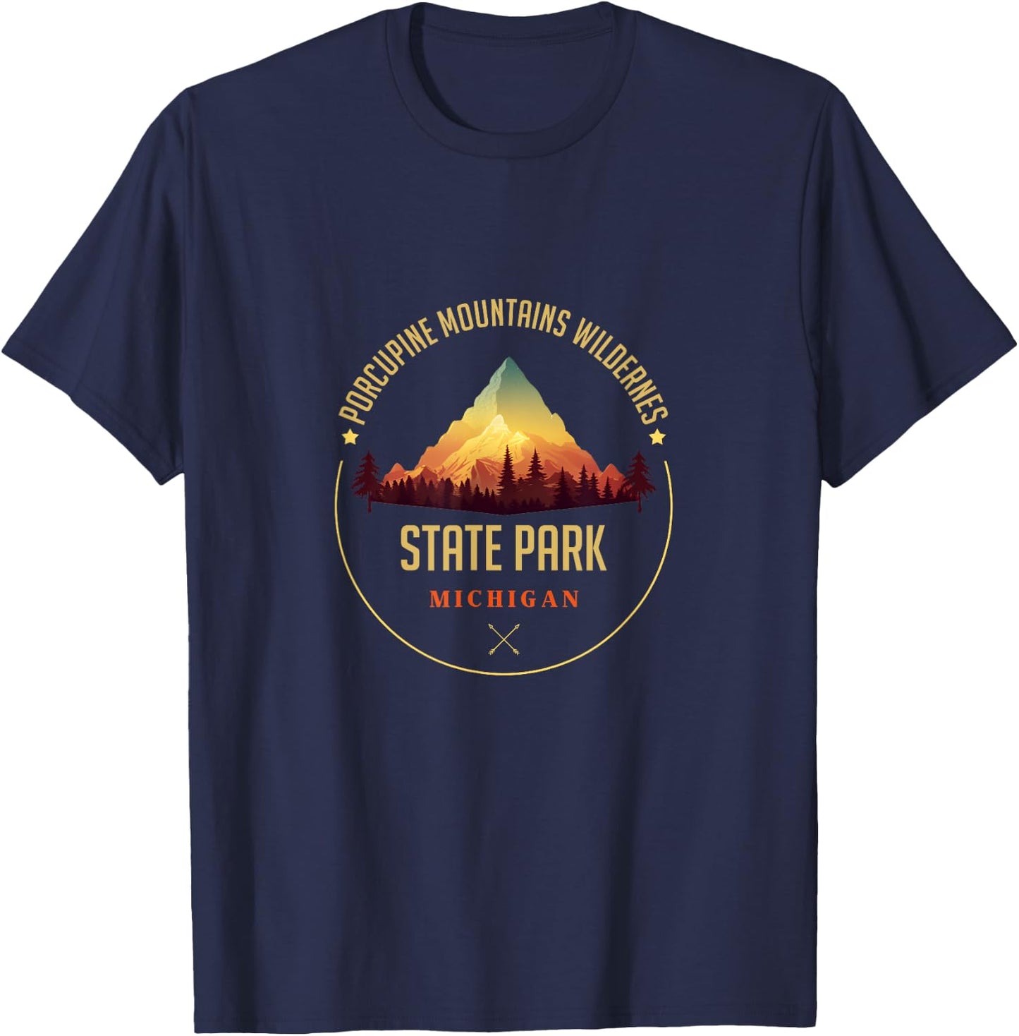 Porcupine Mountains Wilderness State Park Souvenir Apparel T-Shirt - T-Shirt | Navy