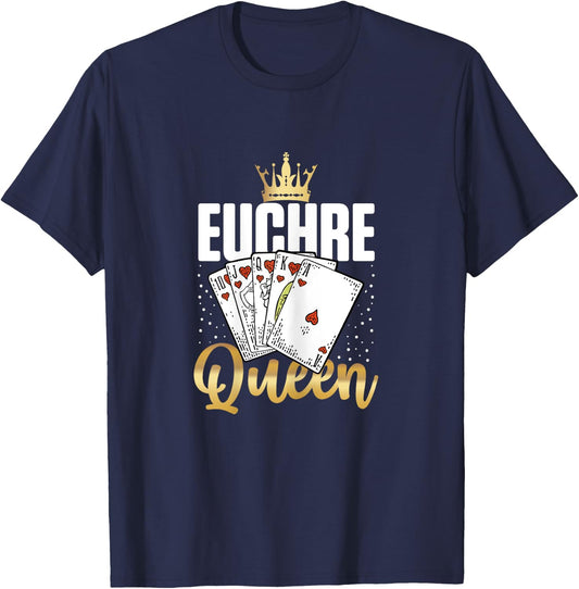 Euchre Queen Euchre Game T-Shirt - T-Shirt | Navy