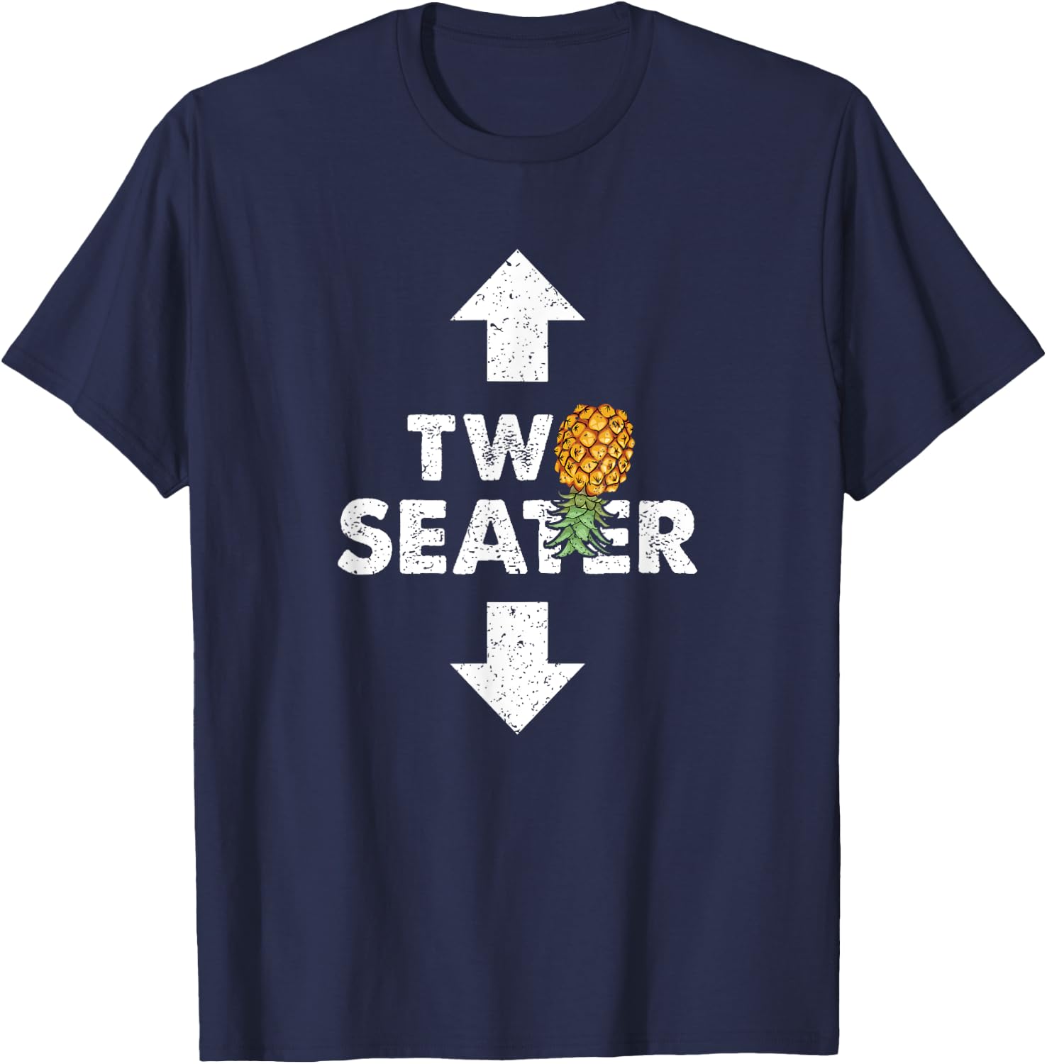 Two Seater Swinger Funny Upside Down Pineapple Swinger T-Shirt - T-Shirt | Navy