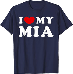 I Love My Mia, I Love My Mia T-Shirt - T-Shirt | Navy