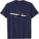 A340 Passenger Airliner, Aeroplane, Wide Body Plane T-Shirt - T-Shirt | Navy
