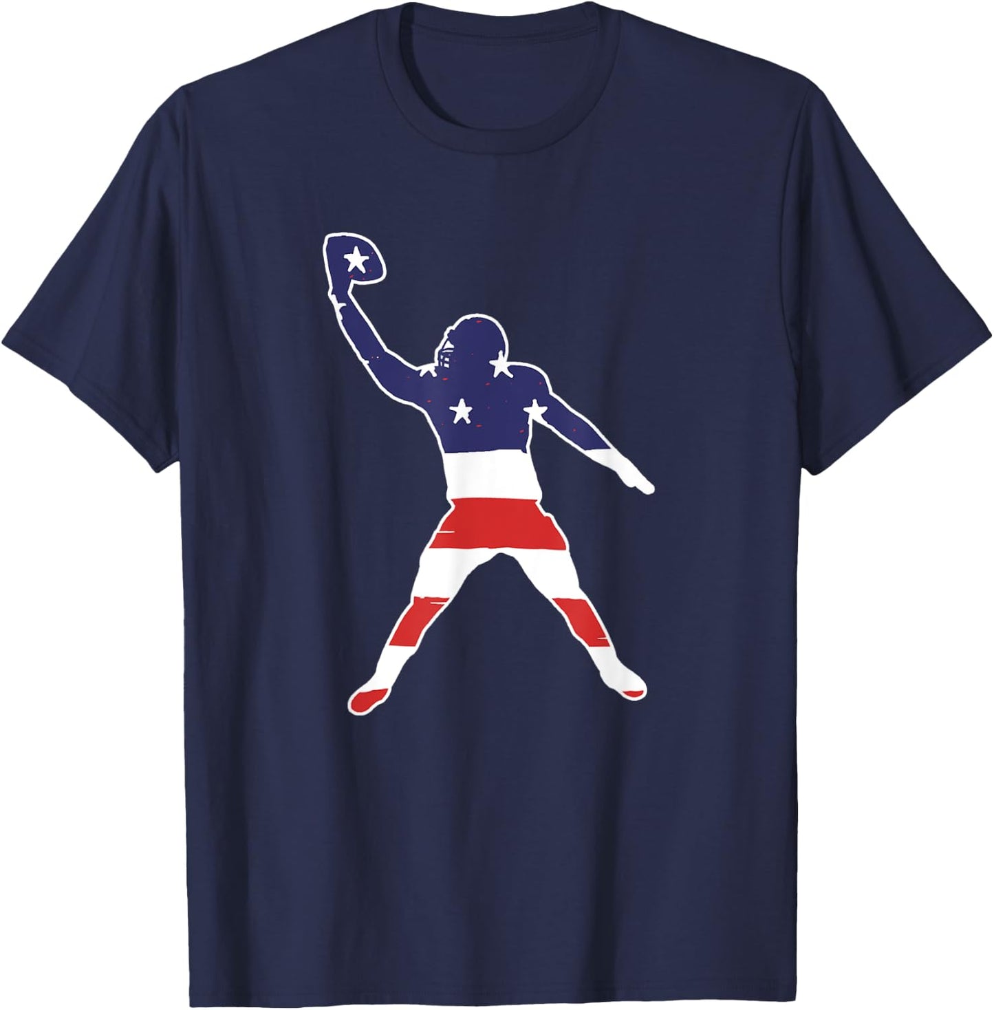 One Hand Catch Football Wide Receiver Flag T-Shirt - T-Shirt | Navy
