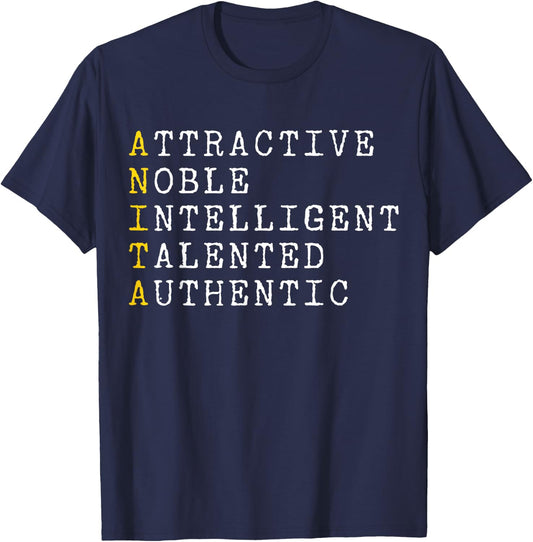 Anita Personalized, Anita Name, Girl Woman Anita T-Shirt - T-Shirt | Navy