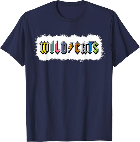 Wildcats School Sports Fan Team Spirit T-Shirt - T-Shirt | Navy