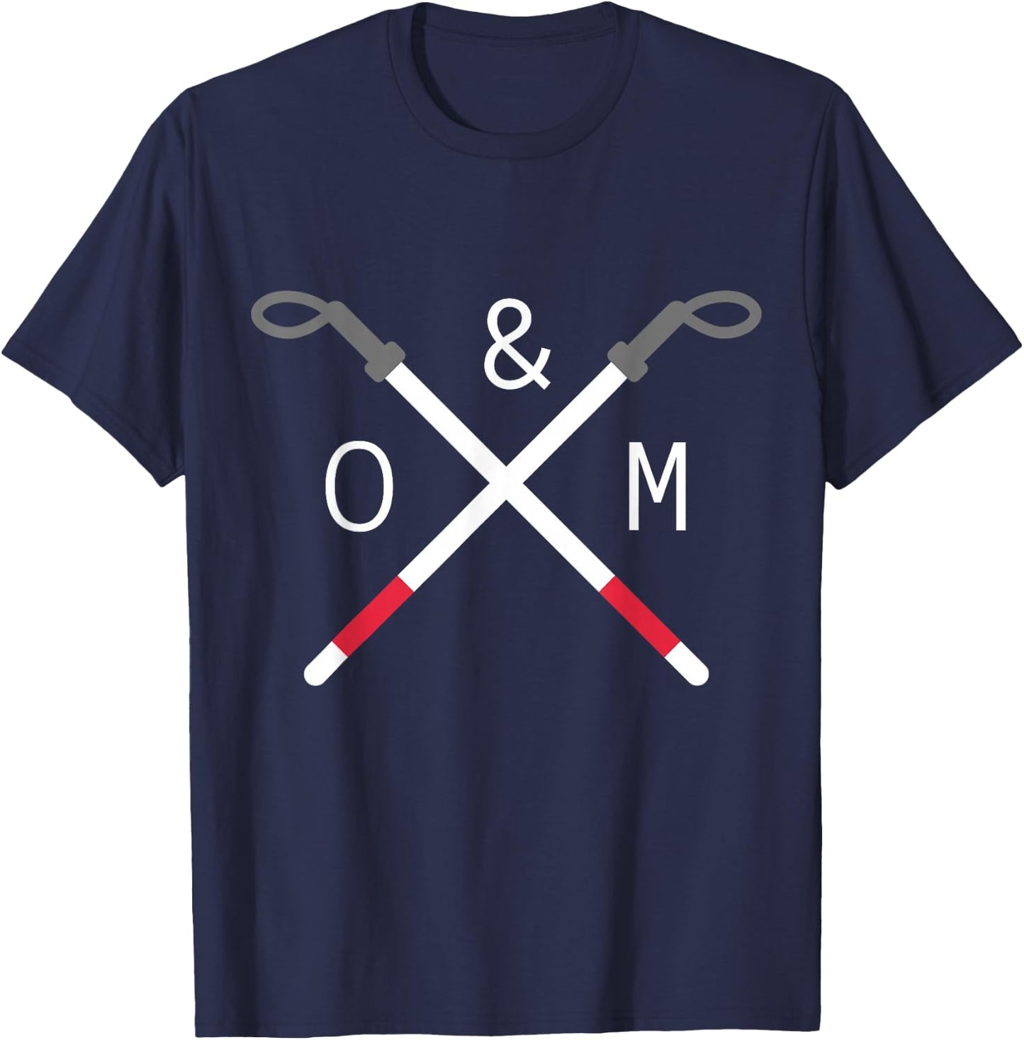 Orientation and Mobility Specialist Gear White Cane Day T-Shirt - T-Shirt | Navy