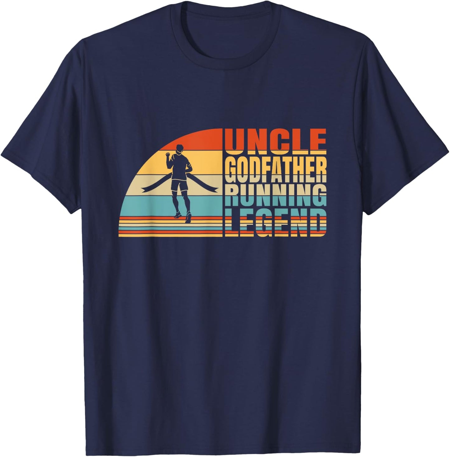 Uncle Godfather And Running Legend, Running Lover Uncle T-Shirt - T-Shirt | Navy