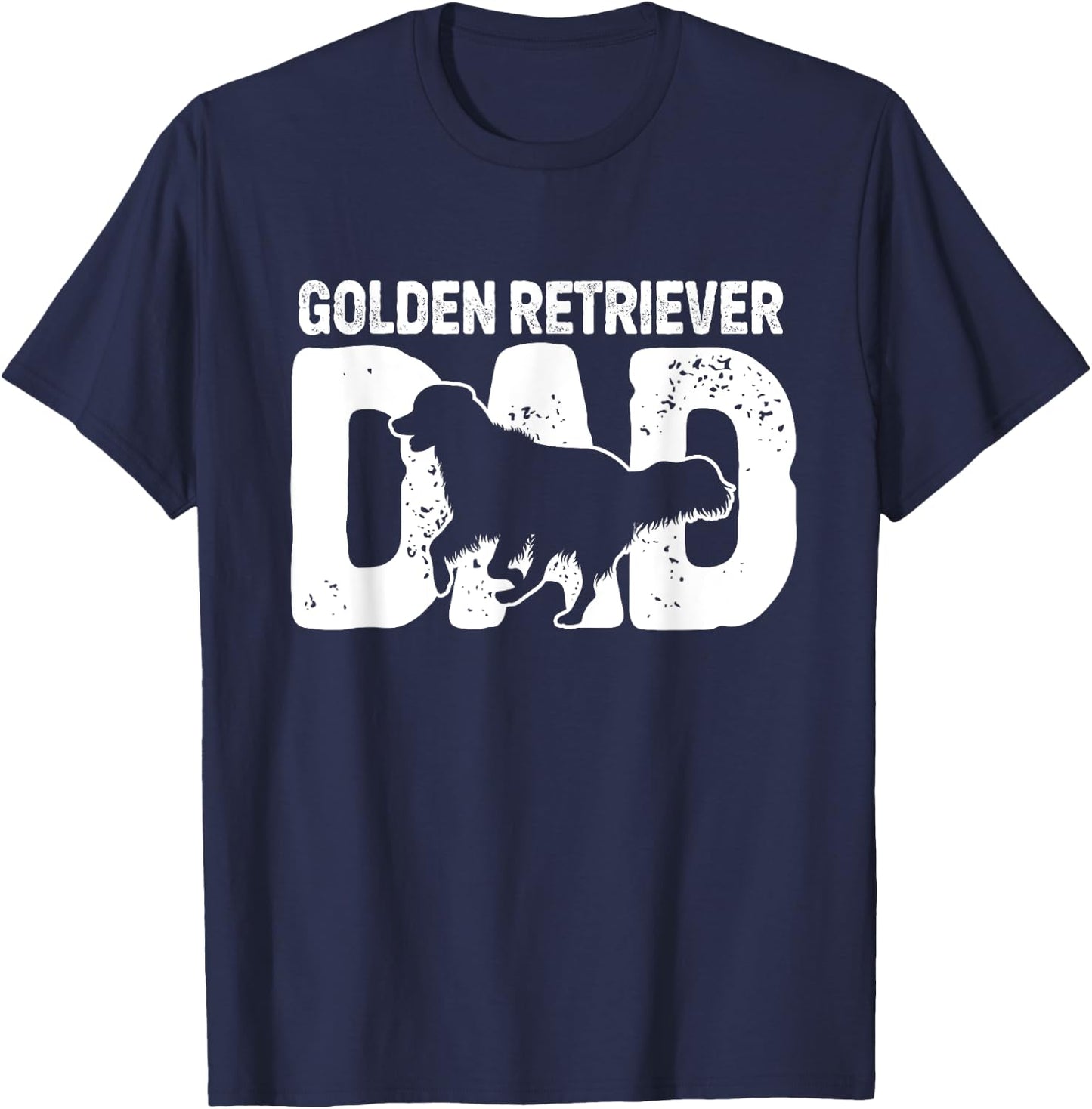 Golden Retriever Dad Dog Golden Dad Lover Dog Owner Father T-Shirt - T-Shirt | Navy