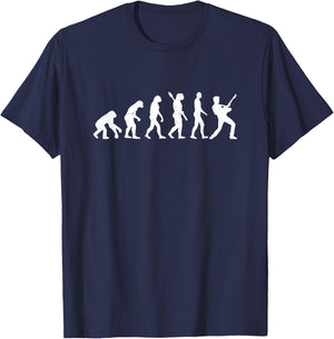 Evolution Guitar Player Rock Band Member Musician Music T-Shirt - T-Shirt | Navy