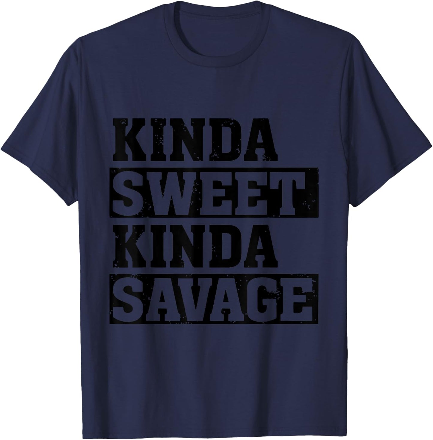 Boo Kinda Sweet Kinda Savage Funny Saying T-Shirt - T-Shirt | Navy