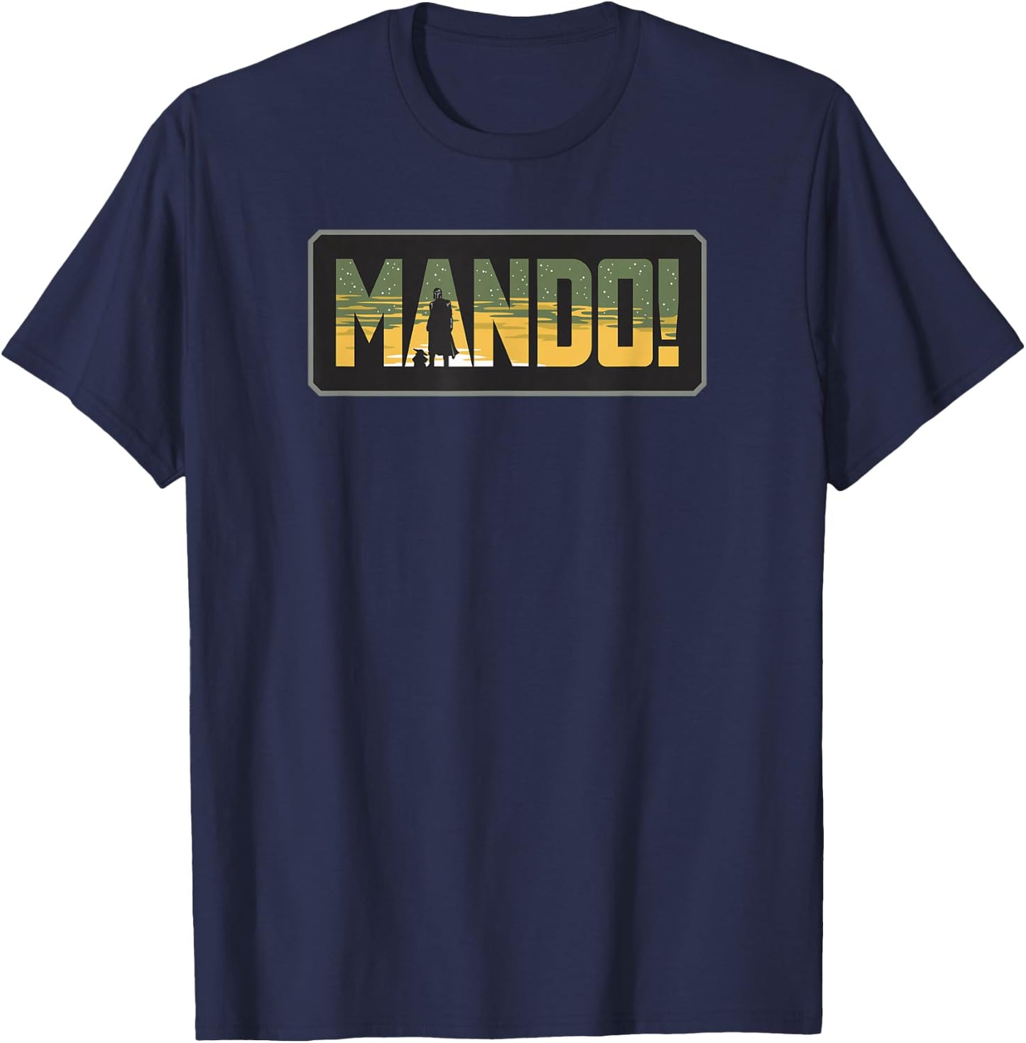 Star Wars: The Mandalorian Midnight Mando Silhouette Logo T-Shirt - T-Shirt | Navy