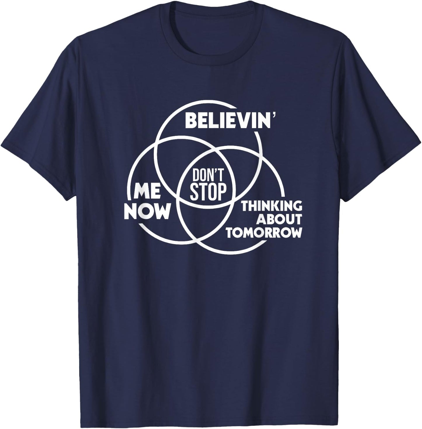 Don't Stop Music Lovers Venn Diagram T-Shirt - T-Shirt | Navy