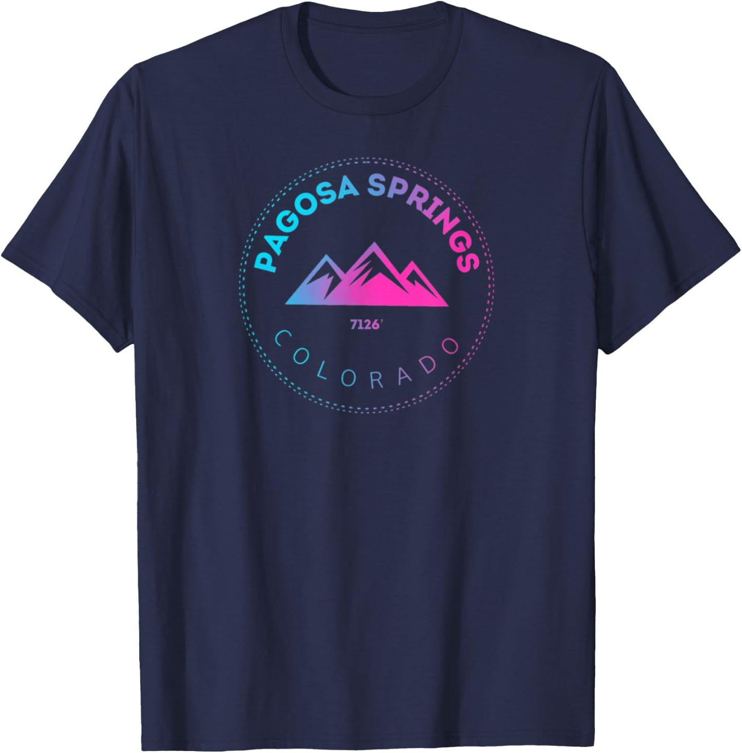 Pagosa Springs Colorado Mountain Town - Retro CO Skiing T-Shirt - T-Shirt | Navy