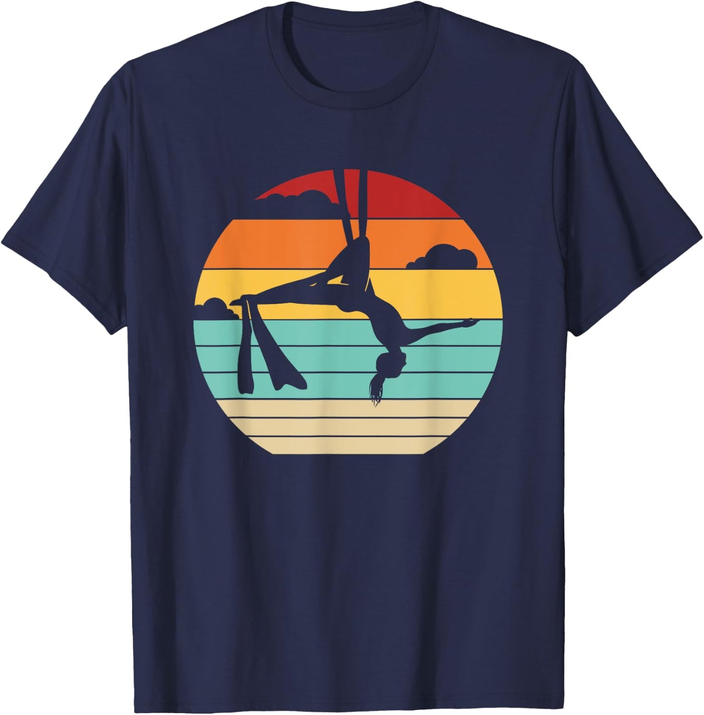 Retro Aerial Yoga Aerialist Gymnastics Dancer Aerial Silks T-Shirt - T-Shirt | Navy