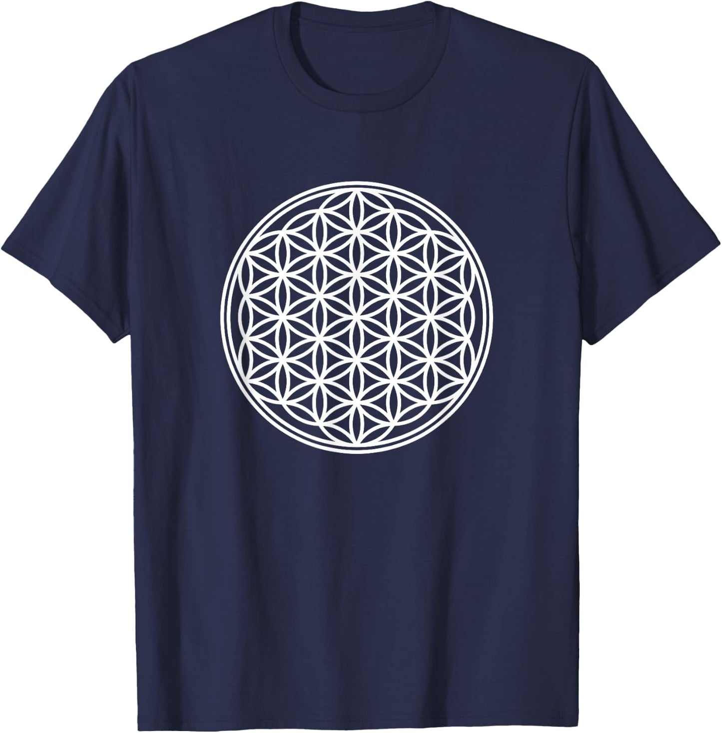 Flower Of Life / Symbol of Fundamental Forms Of Space Time T-Shirt - T-Shirt | Navy