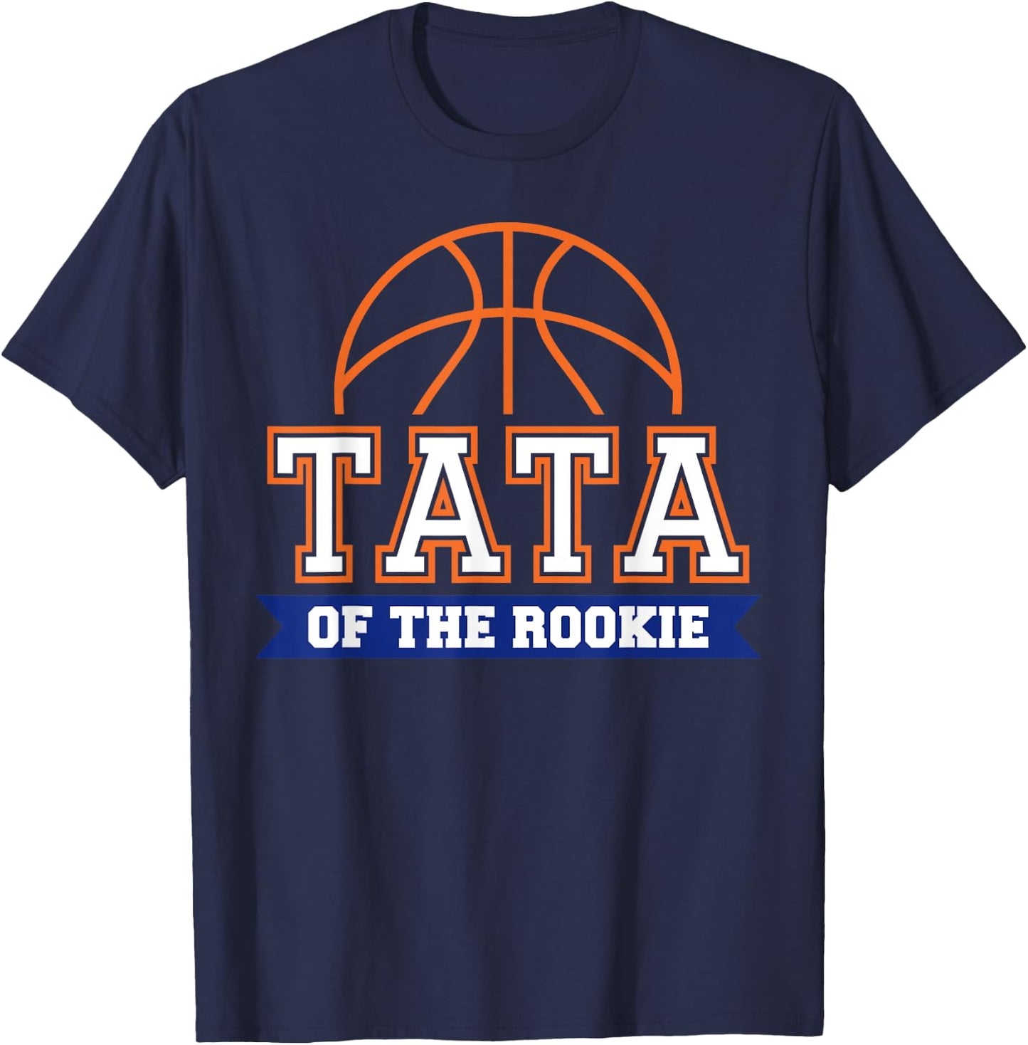 Tata of Rookie 1st Birthday Basketball Theme Matching Party T-Shirt - T-Shirt | Navy