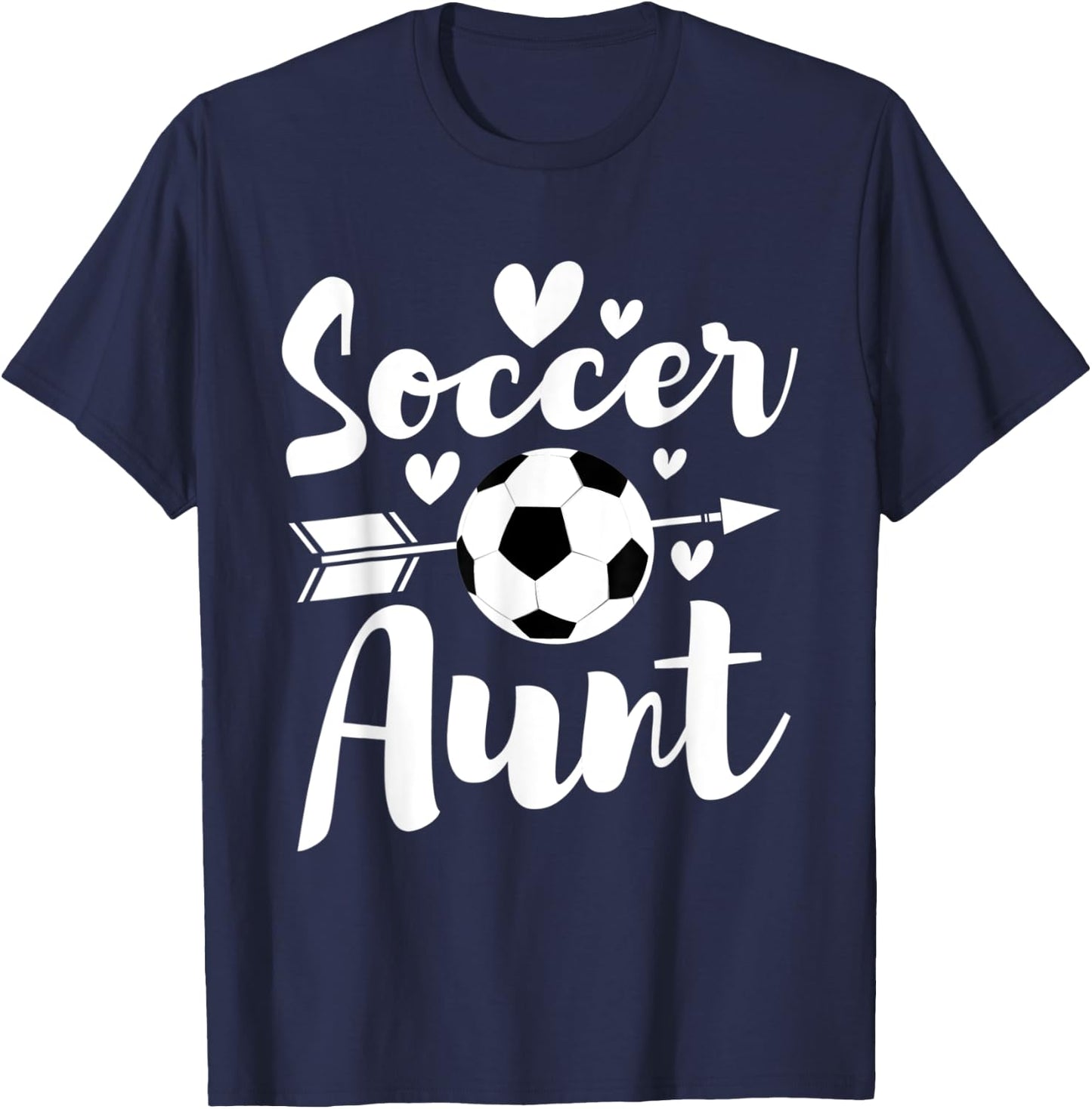 Soccer Aunt - Auntie Aunty Sports Ball Lover Family T-Shirt - T-Shirt | Navy
