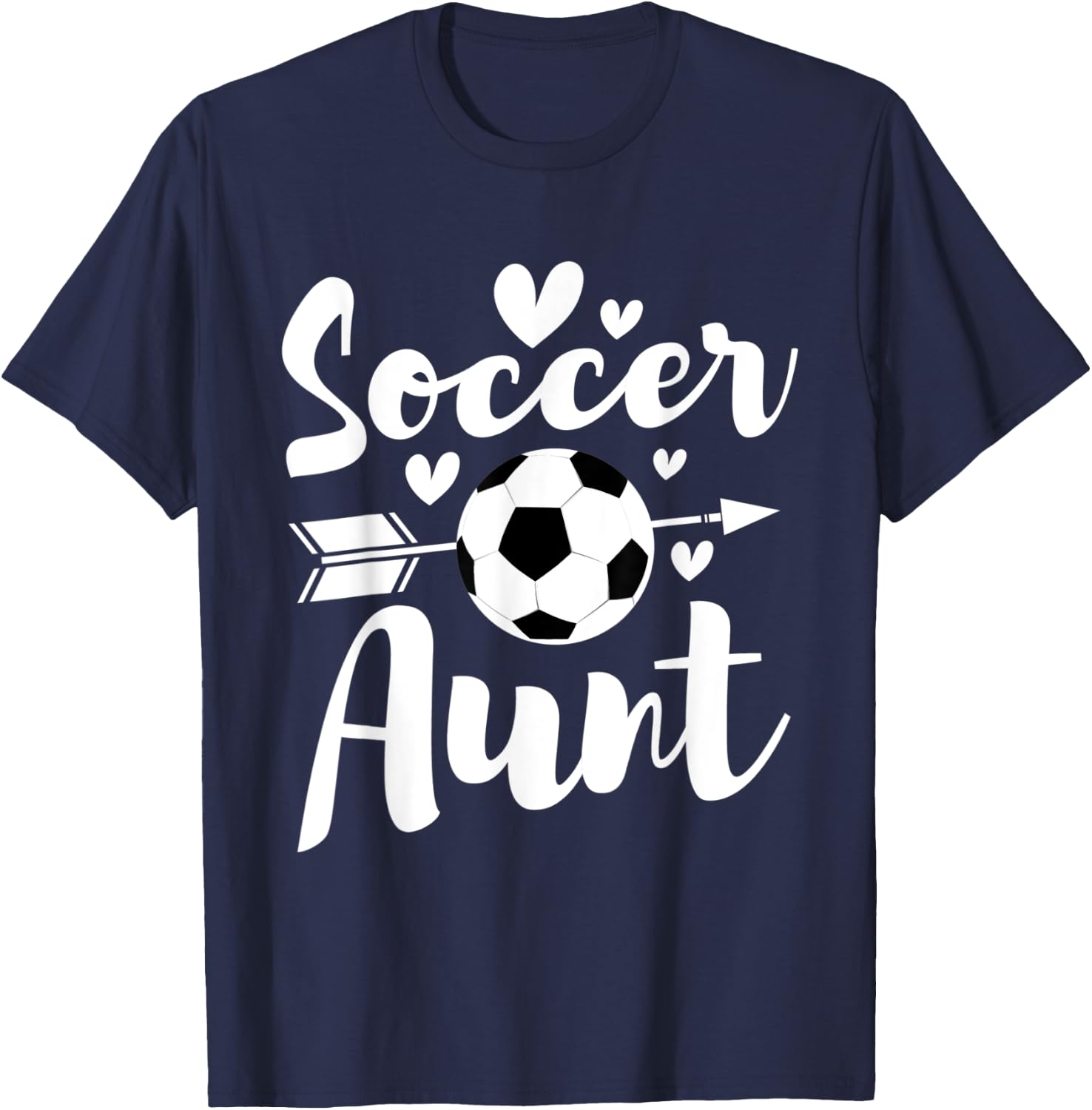 Soccer Aunt - Auntie Aunty Sports Ball Lover Family T-Shirt - T-Shirt | Navy