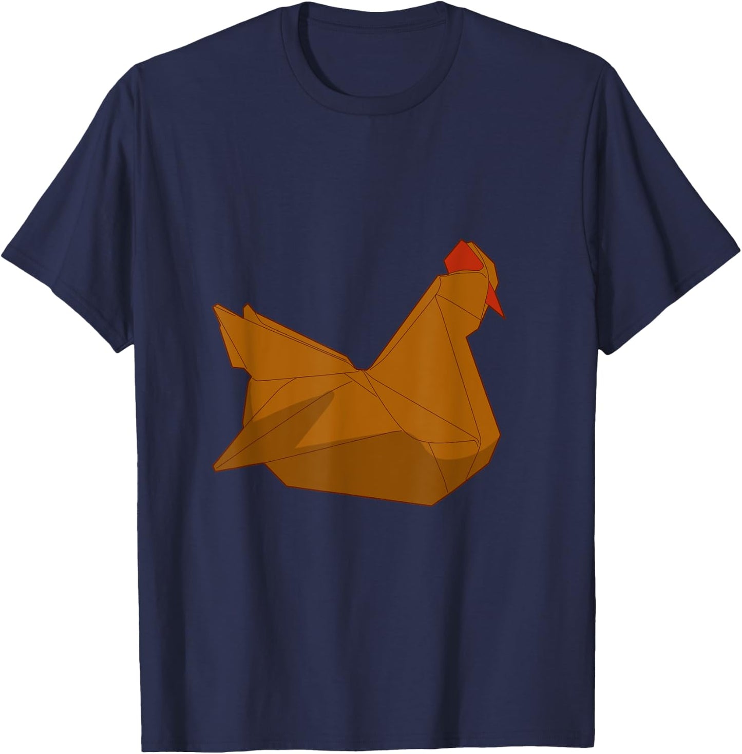 Origami Paper Geometric Chicken T-Shirt - T-Shirt | Navy