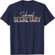 School Secretary leopard Cute School Secretary T-Shirt - T-Shirt | Navy
