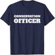 BACK PRINT Conservation Officer Uniform On Duty WHITE TEXT T-Shirt - T-Shirt | Navy