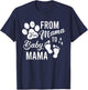 From Fur Mama To Baby Mama Baby Gender Pregnancy Reveal T-Shirt - T-Shirt | Navy