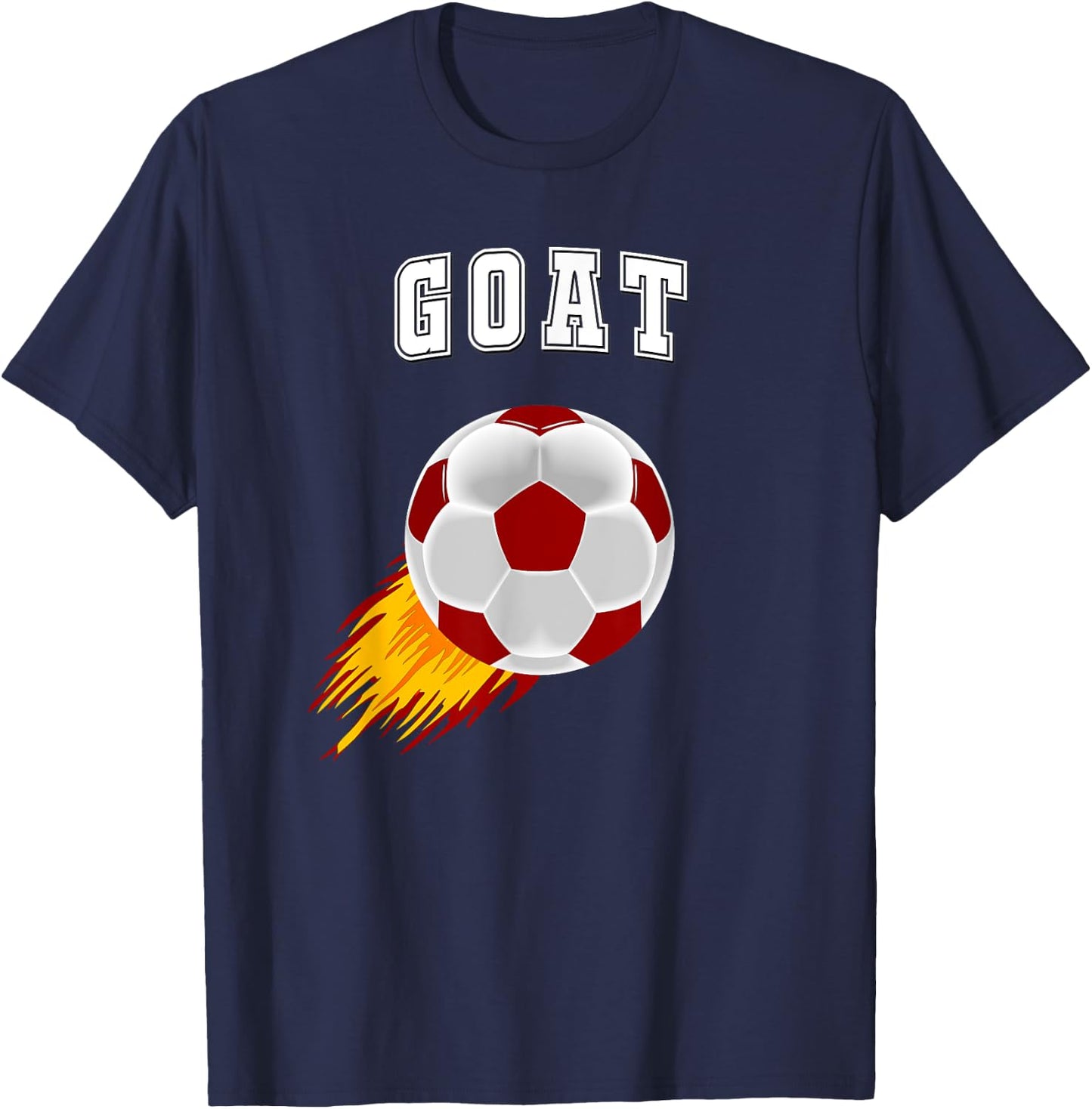 Soccer Greatest Of All Time Fútbol Goat Football Sports Ball T-Shirt - T-Shirt | Navy