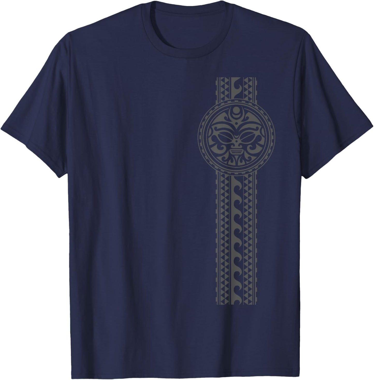 New Zealand Symbol Haka Culture Maori Mask Tribal T-Shirt - T-Shirt | Navy