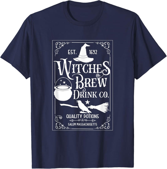 Salem Witch 1692 Witches Brew Drink Funny Witchy Halloween T-Shirt - T-Shirt | Navy