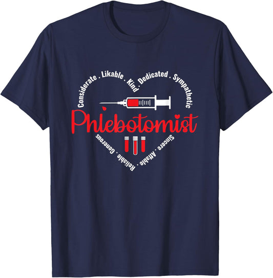 Phlebotomist Nurse Phlebotomy Phlebotomist Technician T-Shirt - T-Shirt | Navy