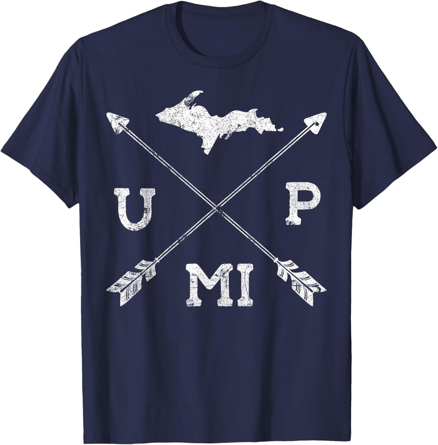 Great Lakes Michigan Yooper Michiganian MI Upper Peninsula T-Shirt - T-Shirt | Navy