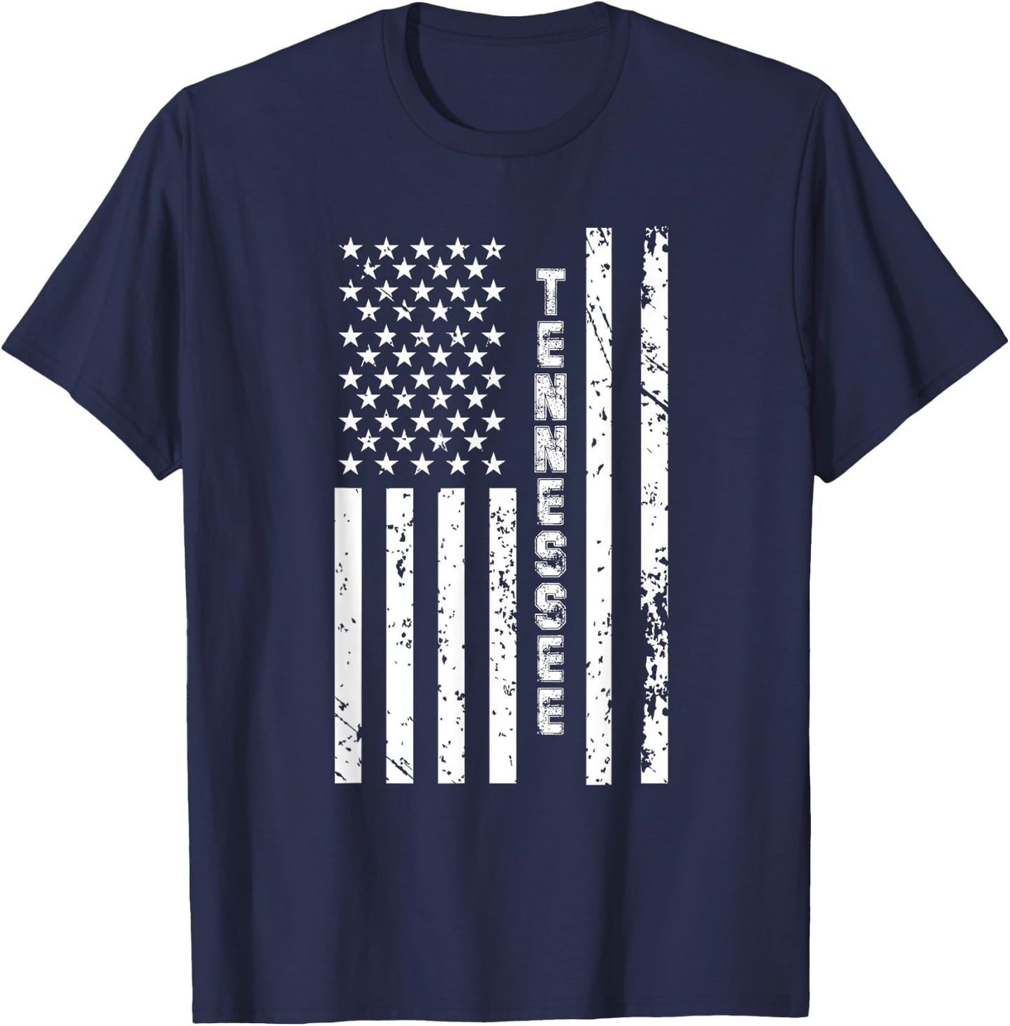 Tennessee United States Patriotic American Flag T-Shirt - T-Shirt | Navy