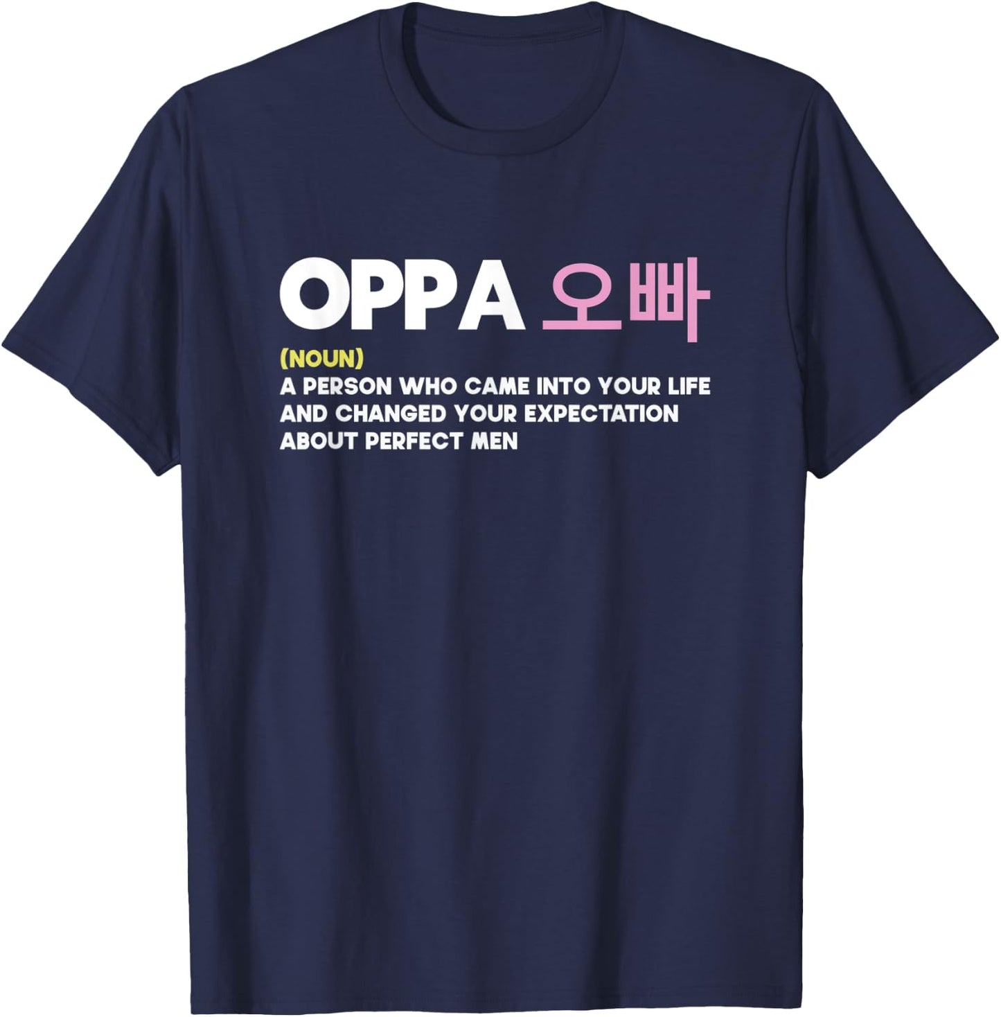 Oppa Korean Definition | KPOP T-Shirt - T-Shirt | Navy