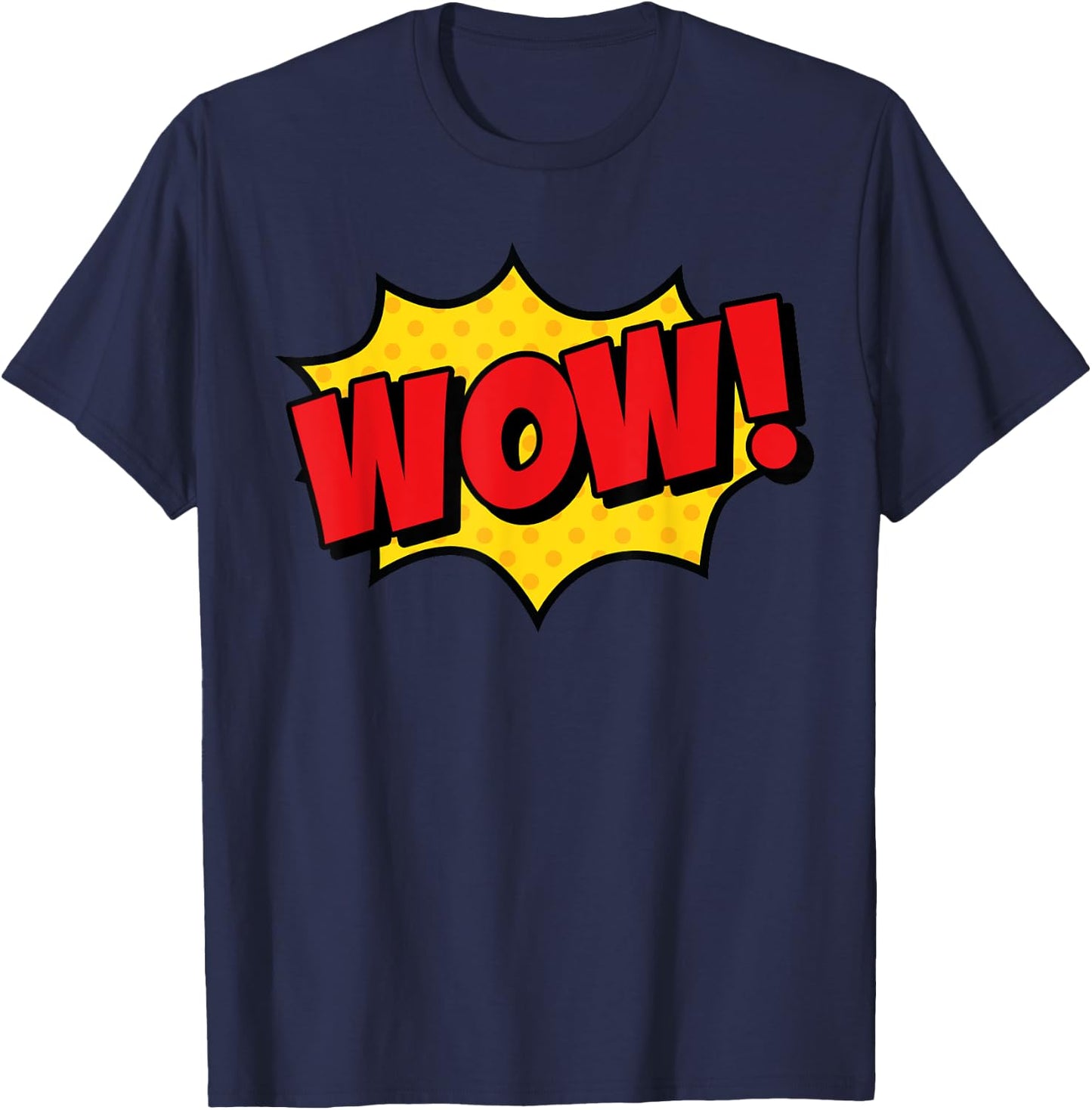 WOW! Comic Book Cartoon Speech Bubble Funny Pop Art T-Shirt - T-Shirt | Navy