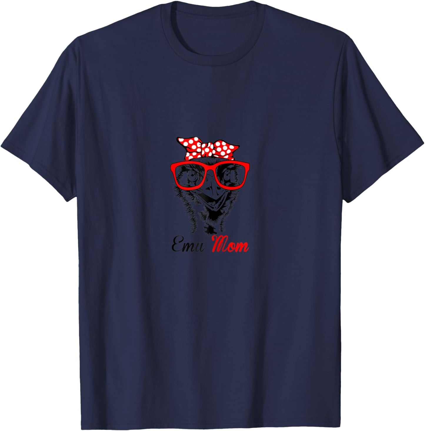 Emu mom Sunflowers Messy Bun mother day Emu T-Shirt - T-Shirt | Navy