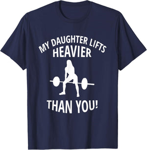 Funny for daddys with strong daughters - -Adults Training - Black, Small T-Shirt - T-Shirt | Navy