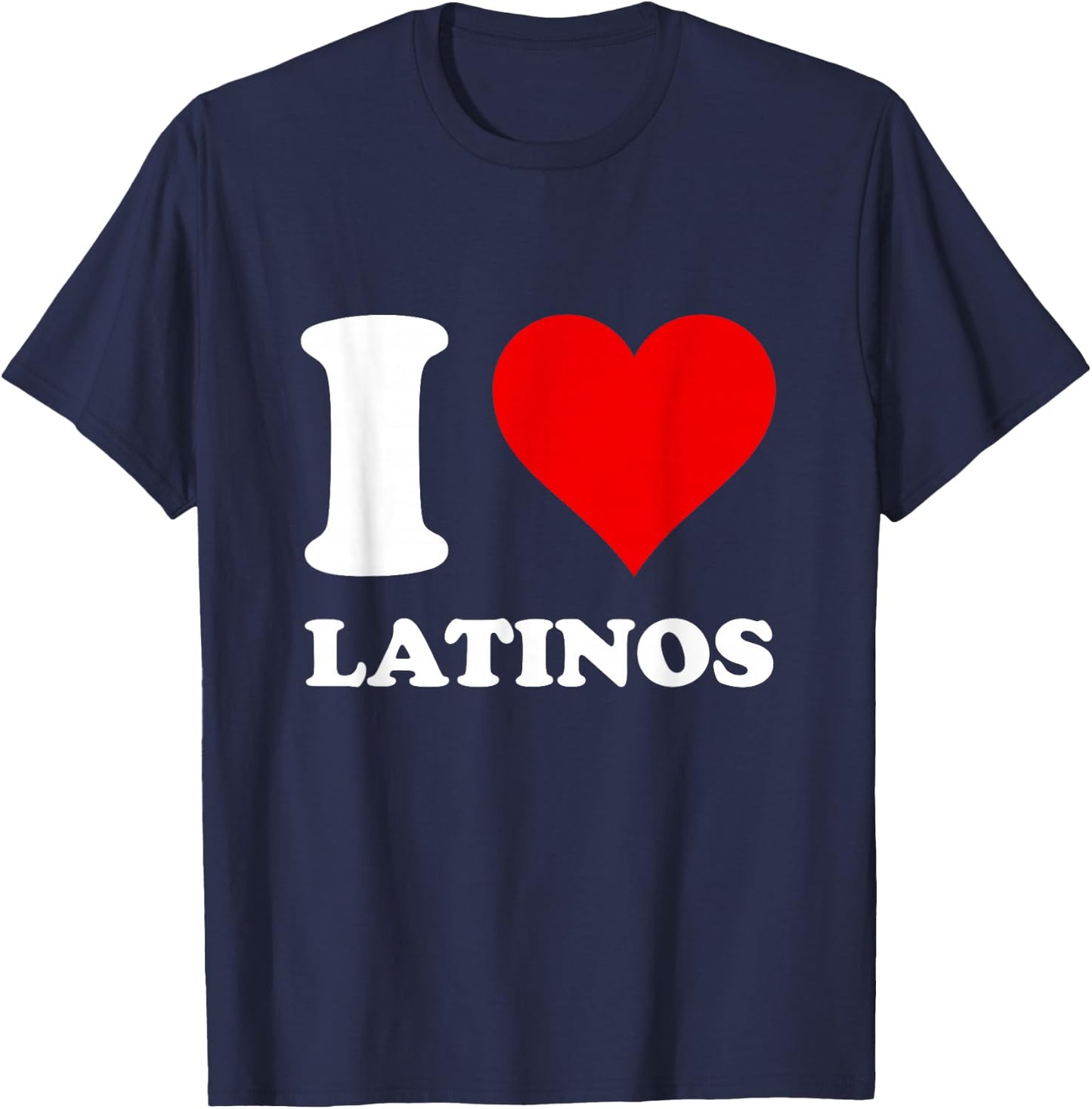 Red Heart I Love Latinos T-Shirt - T-Shirt | Navy
