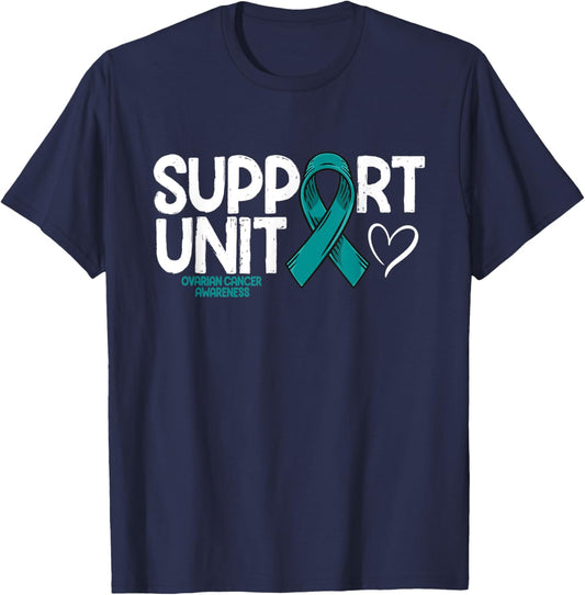 Ovarian Cancer Support Unit Ovarian Cancer Awareness T-Shirt - T-Shirt | Navy